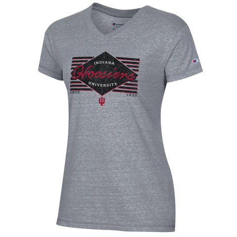 Indiana Hoosiers Women's Champion Diamond V-Neck T-Shirt