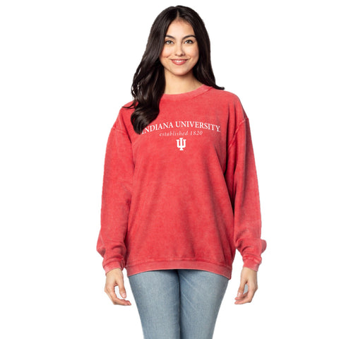 Indiana Hoosiers Women's Chicka-D Red Corded Crew
