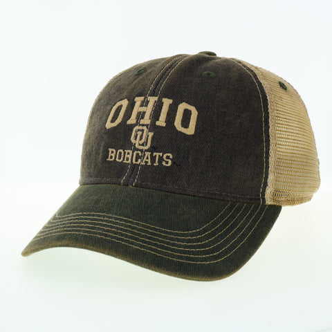 Ohio Bobcats Vintage Black/Green Trucker Hat
