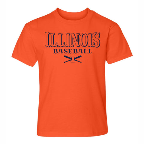 Illinois Fighting Illini Youth Orange Baseball T-Shirt