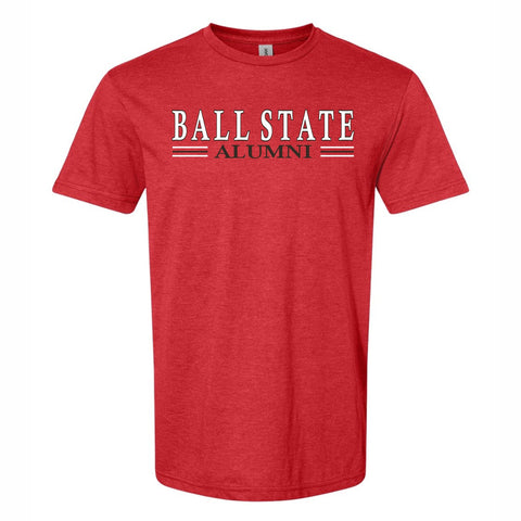 BSU Cardinals Alumni Three Stripe T-Shirt