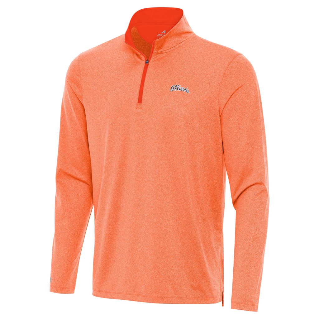 Illinois Quarter-Zip Men's Heather Orange Antigua Script – Gameday