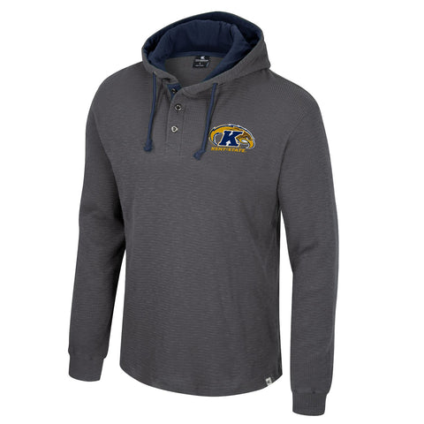 KSU Golden Flashes Men's Henley Grey Hoodie
