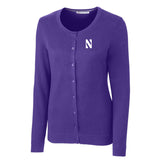 Northwestern Wildcats Women's Cutter &amp; Buck Purple Lakemont Cardigan Sweater