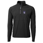 Northwestern Wildcats Men's Cutter & Buck Adapt Eco Knit Hybrid Recycled Black Quarter-Zip