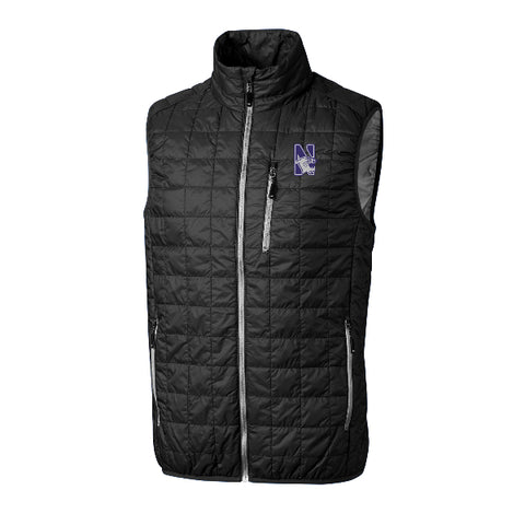 Northwestern Wildcats Men's Cutter & Buck Black Rainier Insulated Vest