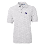 Northwestern Wildcats Men's Cutter & Buck Virtue Eco Pique Botanical Print Recycled Polo