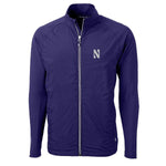 Northwestern Wildcats Men's Cutter &amp; Buck Adapt Eco Knit Hybrid Purple Full Zip Jacket