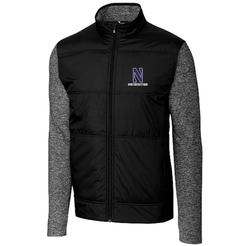 Northwestern Wildcats Men's Cutter &amp; Buck Stealth Hybrid Quilted Full Zip Windbreaker Jacket