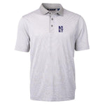 Northwestern Wildcats Men's Cutter &amp; Buck Virtue Eco Pique Micro Stripe Recycled Polished Polo