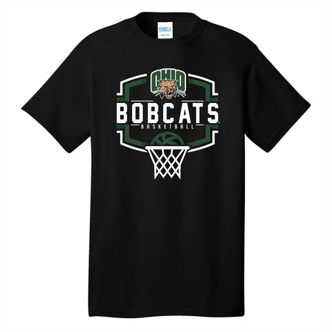 Ohio Bobcats Basketball Hoop Attack Cat T-Shirt