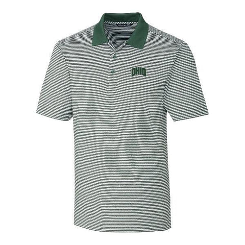 Ohio Bobcats Men's Cutter & Buck Forge Tonal Stripe Stretch Polo