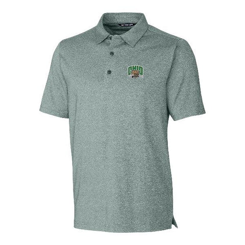 Ohio Bobcats Men's Cutter &amp; Buck Forge Heathered Green Stretch Polo