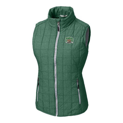 Ohio Bobcats Women's Cutter & Buck Rainier PrimaLoft & Eco Insulated Full Zip Puffer Vest