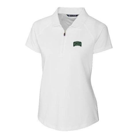 Ohio Bobcats Women's Cutter &amp; Buck Forge Stretch Sleeve White Polo