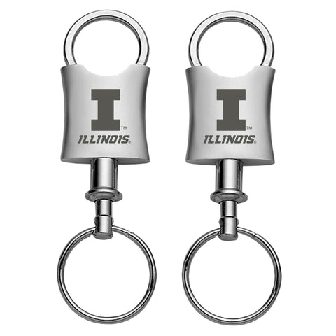 Illinois Fighting Illini Silver Logo Keychain