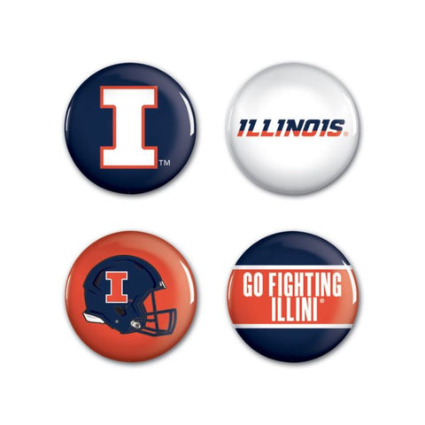 Illinois Fighting Illini Button Set
