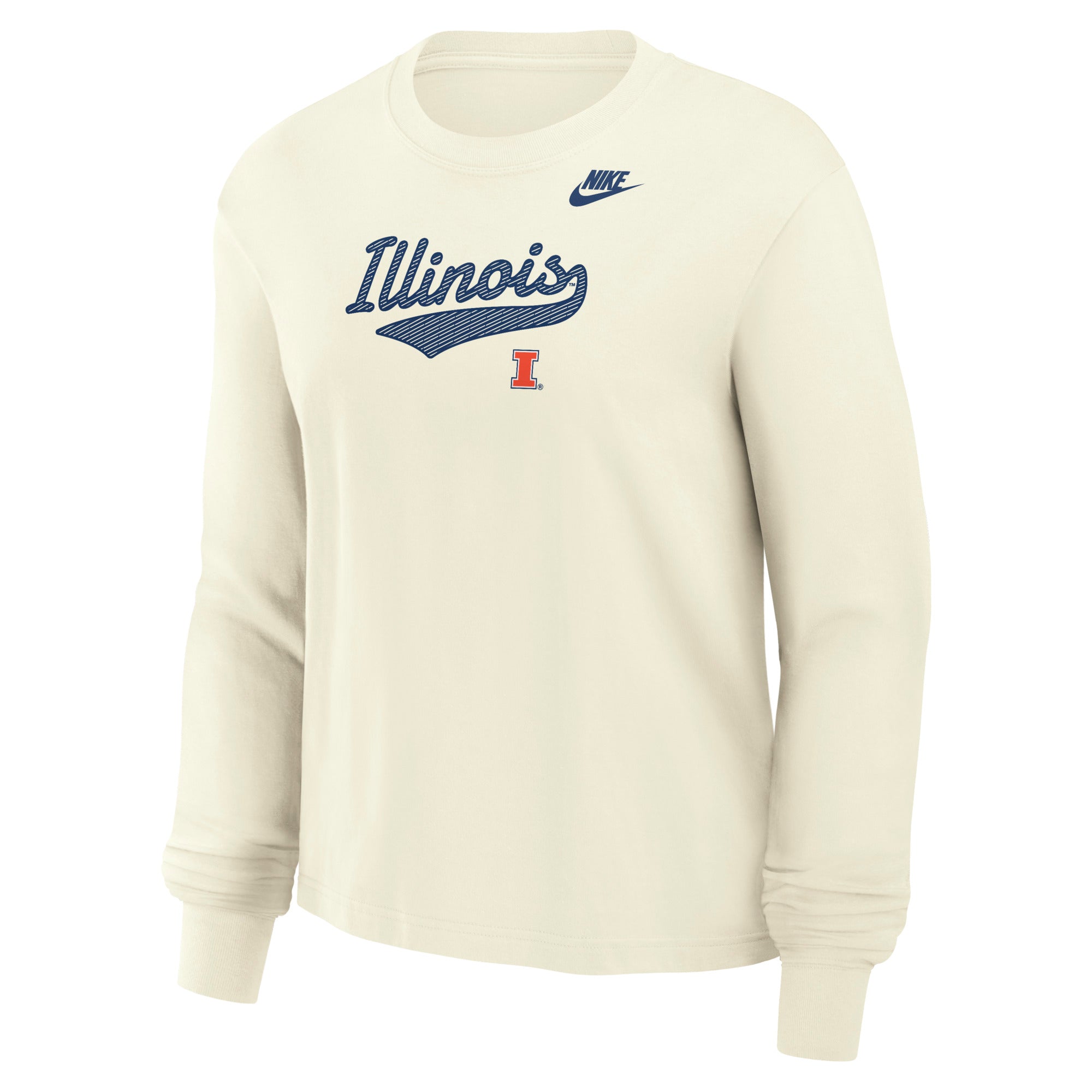 Illinois Shirt Women's Long-Sleeve Off-White Nike Script – Gameday