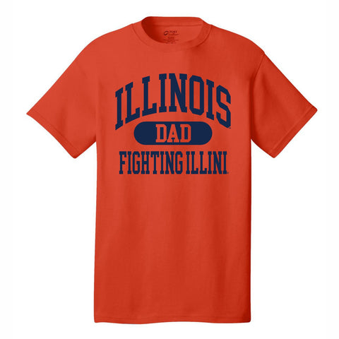 Illinois Fighting Illini Orange Oval Dad Tee