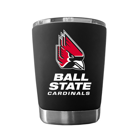 BSU Cardinals 12oz Double Wall Stainless Low Ball Tumbler