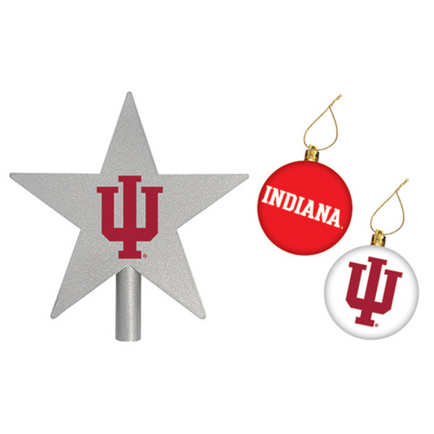 Indiana Hoosiers Tree Topper &amp; Ornament Pack