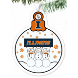 Illinois Fighting Illini Snowman Bulb Ornament