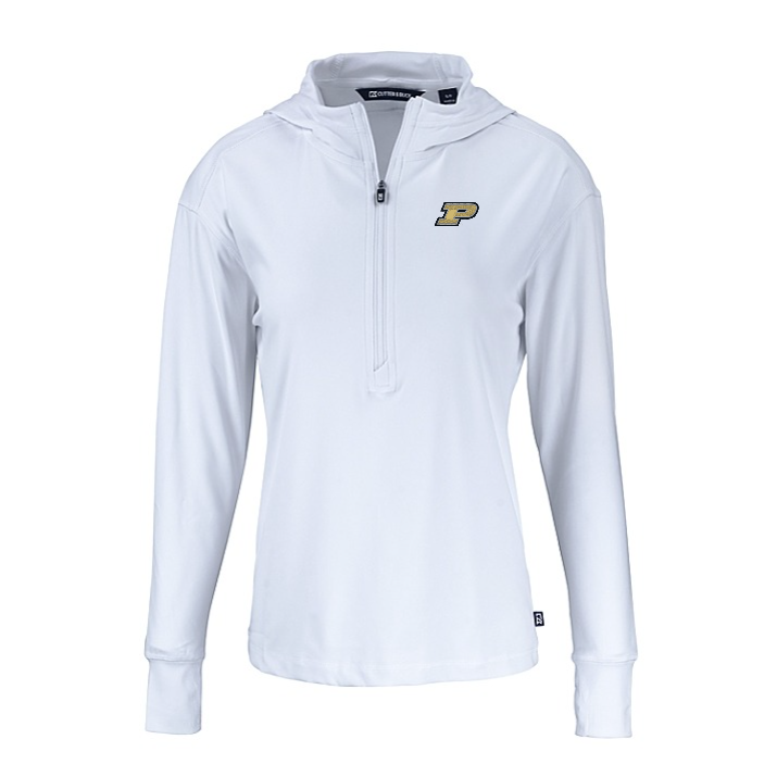 Purdue Boilermaker s Women s Daybreak Half Zip Hoodie White