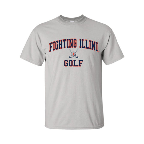 Illinois Fighting Illini Grey Golf T-Shirt