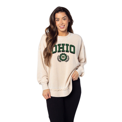 Ohio Bobcats Women's Chicka-D Arch Seal Pullover Sweater