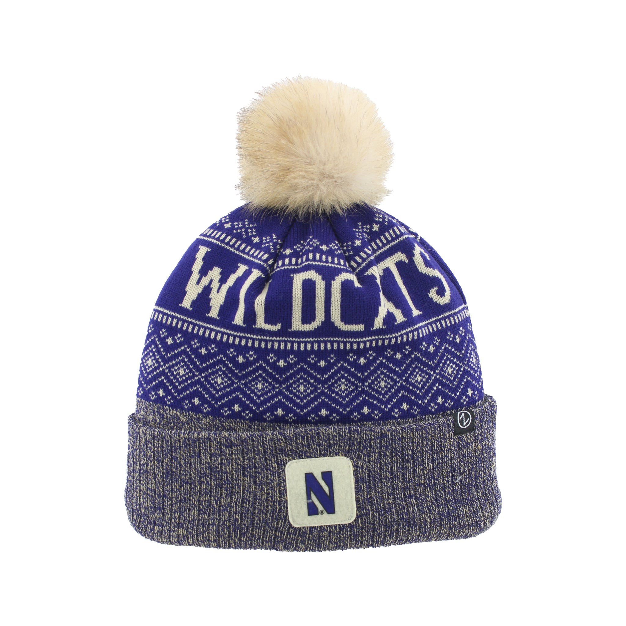 Northwestern Beanie Purple Knit Pattern Pom – Gameday Spirit Fanstore