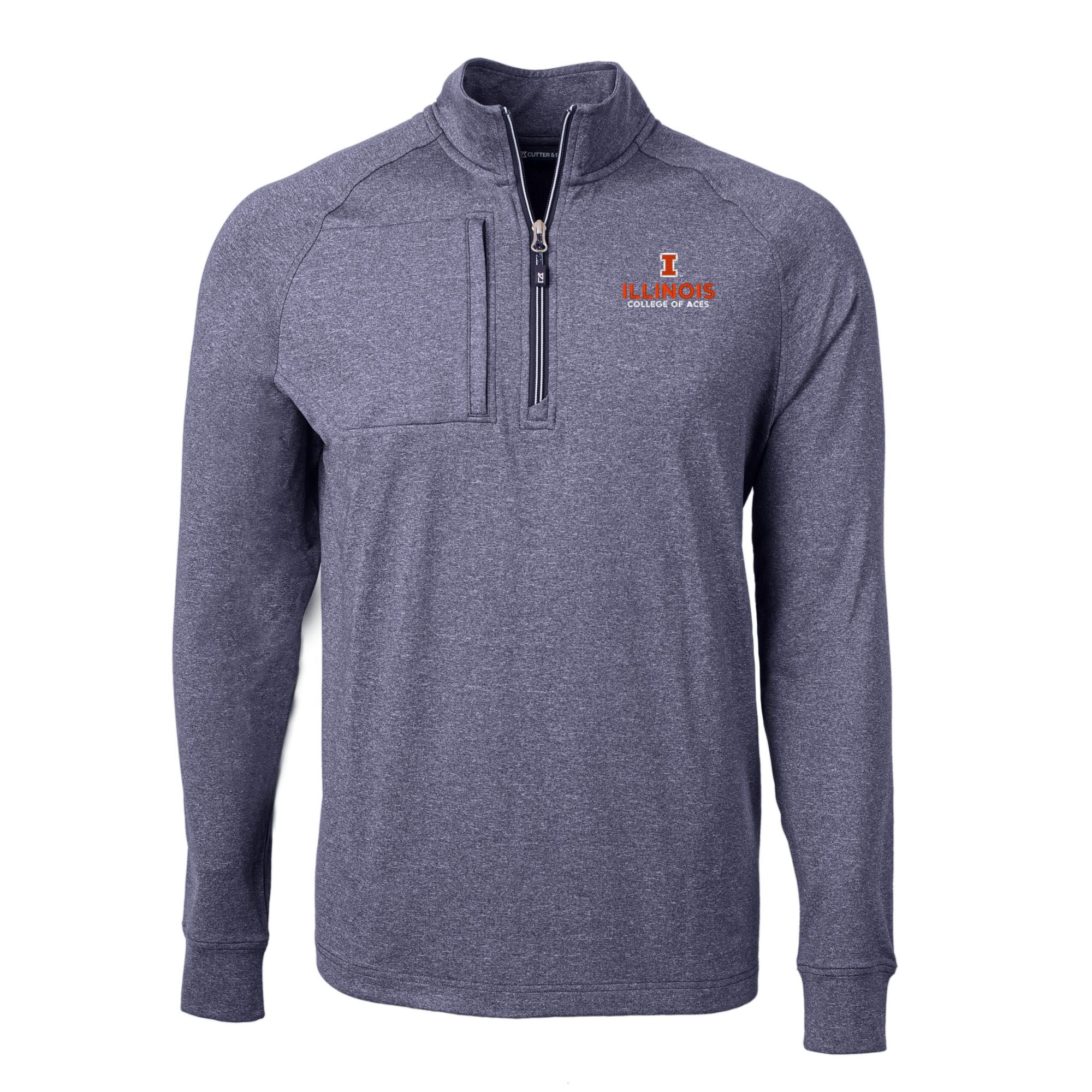 ilgop  Illinois Fighting Illini Men's Adapt Heather Quarter-Zip ACES