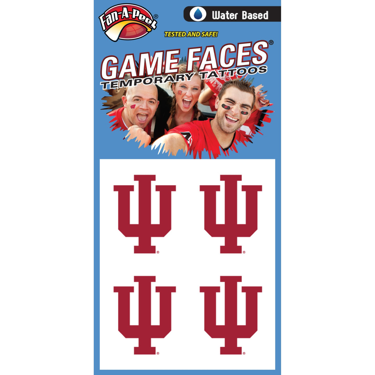 Indiana Hoosiers 4-Pack Face Stickers – Gameday Spirit Fanstore