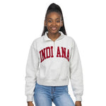 Indiana Hoosiers Women's Oatmeal Cropped Quarter Zip