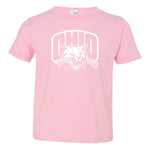 Ohio Bobcats Toddler 1-Color Attack Cat Distressed Pink T-Shirt