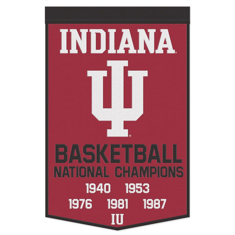 Indiana Hoosiers Wool Basketball Championship History Banner