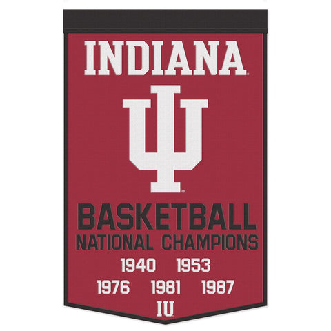 Indiana Hoosiers Wool Basketball Championship History 24" x 38" Banner