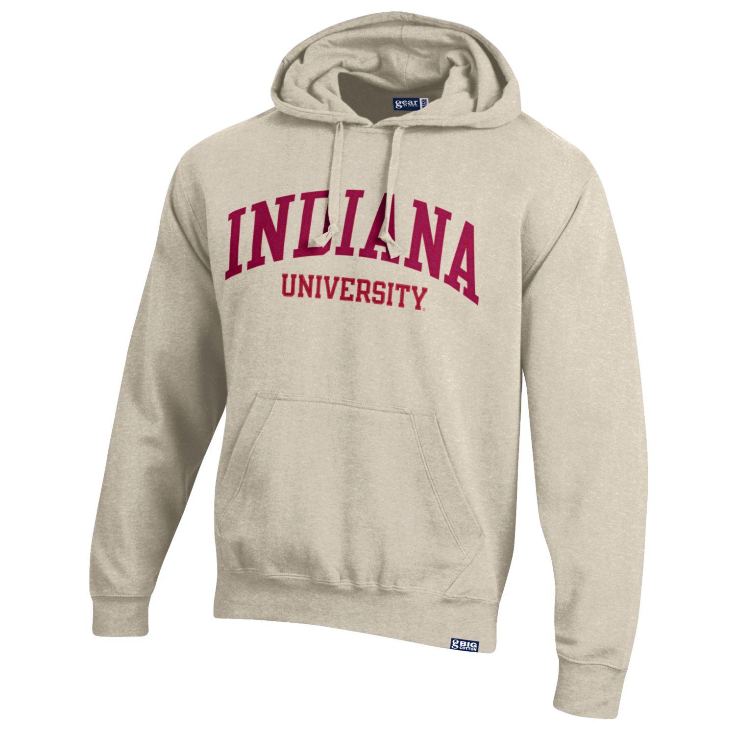 iu gear Indiana Hoosiers Oatmeal Cotton Hoodie Oatmeal / XL