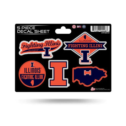 Illinois Fighting Illini 5-Piece Sticker Sheet