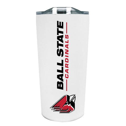 Ball State Cardinals 18oz Stainless Tumbler- White