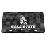 Ball State Cardinals Carbon Metallic License Plate