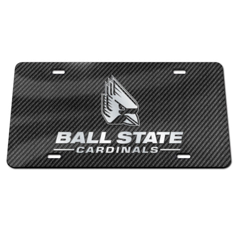 BSU Cardinals Carbon Metallic License Plate