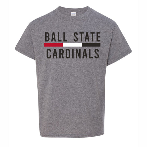 BSU Cardinals 3 Color Bar Youth T-shirt
