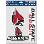 BSU Cardinals 3-Pack Wincraft Decals