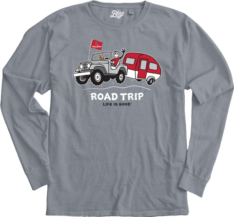 BSU Cardinals Blue 84 Life is good Road Trip Long-Sleeve Tee