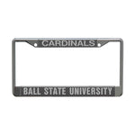BSU Cardinals Carbon/White License Plate Frame