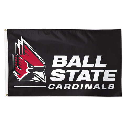 BSU Cardinals Logo 3x5 Black Banner
