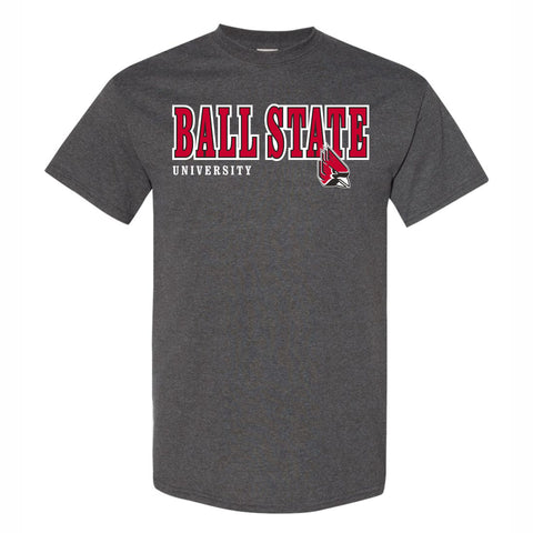 BSU Cardinals Men's Grey Monogram T-Shirt