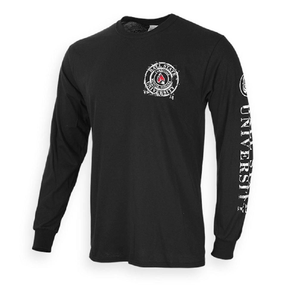 BSU Cardinals Long Sleeve T-Shirt, Splatter Black Black / 2XL