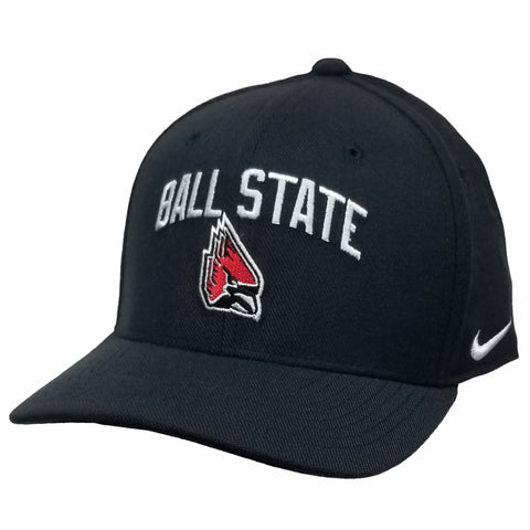 BSU Cardinals Nike Swoosh Flex Fit Black Hat