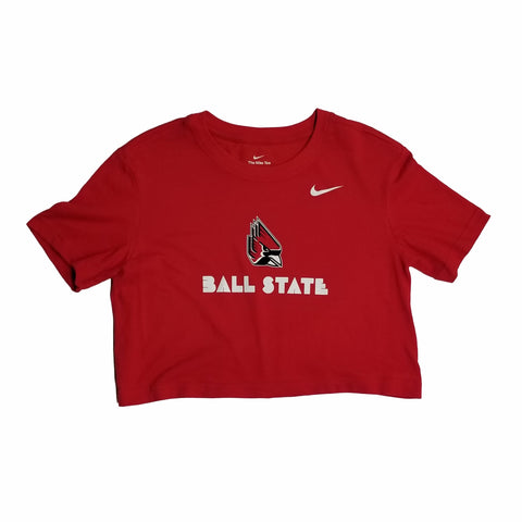 BSU Cardinals Nike Women's Cropped Red Tee